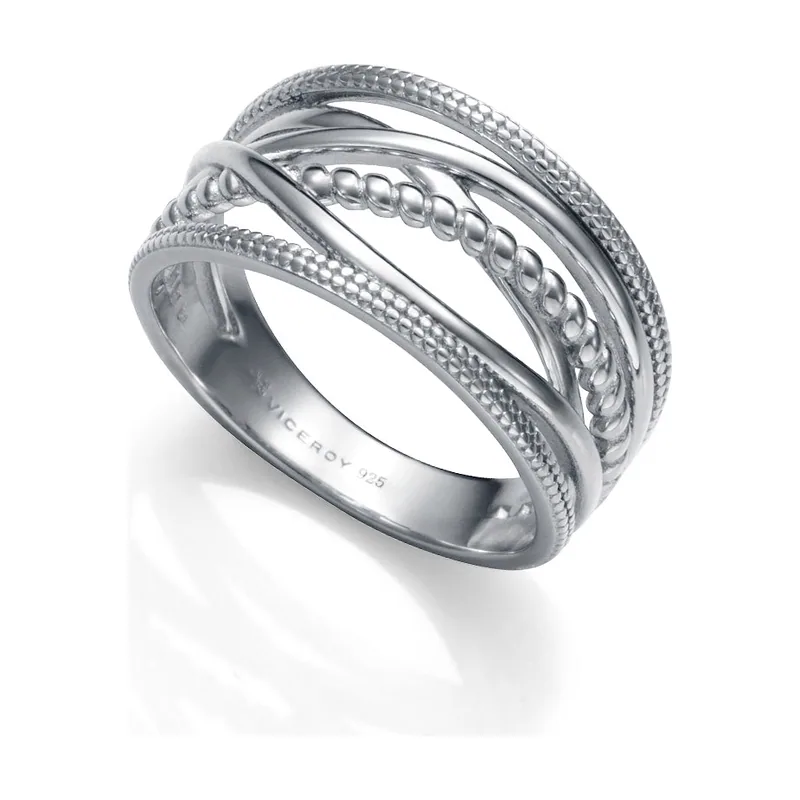 Anillo de plata de primera ley de baño de rodio 9172A016-00