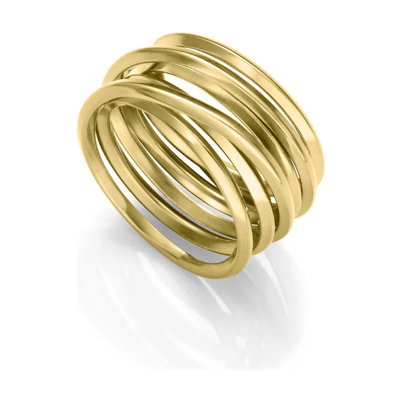 Anillo de acero Ip dorado múltiple 75457A01212