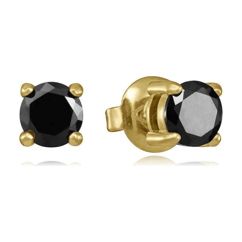 Pendientes de acero Ip dorado con circonita 14401E01010