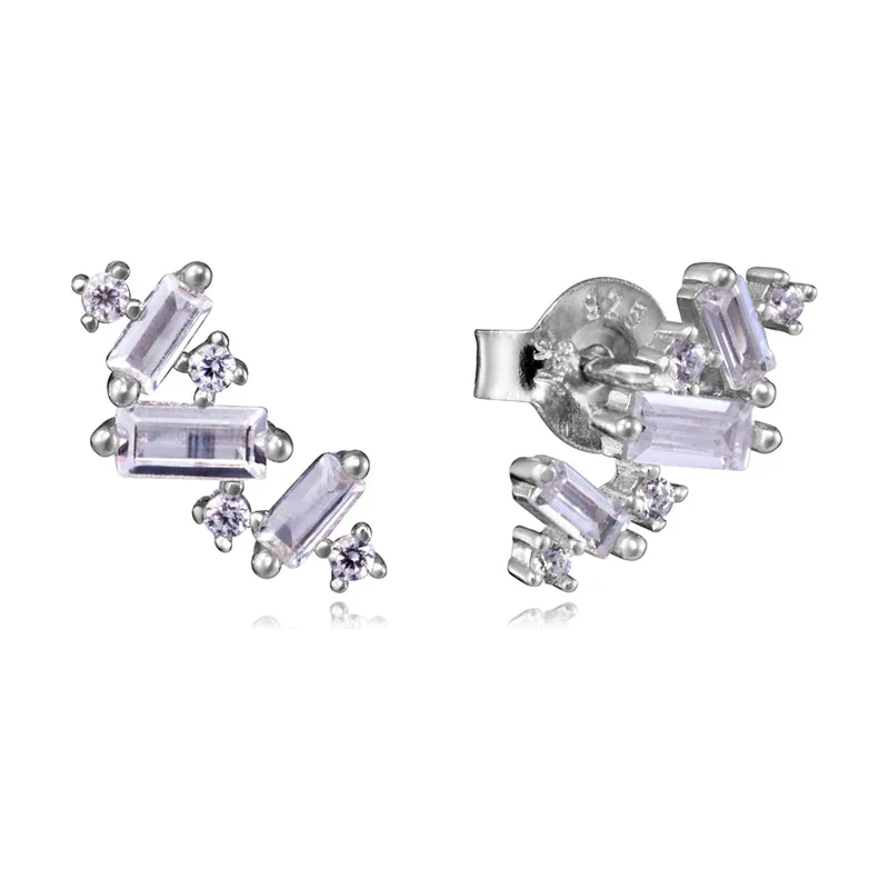 Pendientes de plata de primera ley con baño de rodio y circonitas 2396E000-30