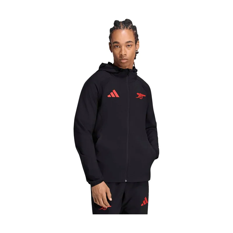 Chaqueta cortavientos con cremallera completa Arsenal Tiro Travel - Negra