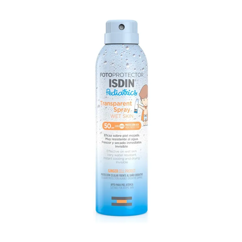 ISDIN Pediatrics Transparent Spray Wet Skin Fotoprotector SPF 50