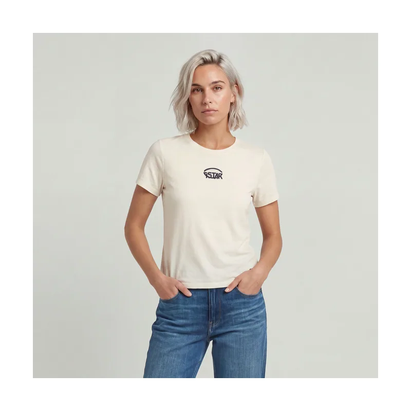 Top Small Center Logo - Blanco - Mujer D26417-C954