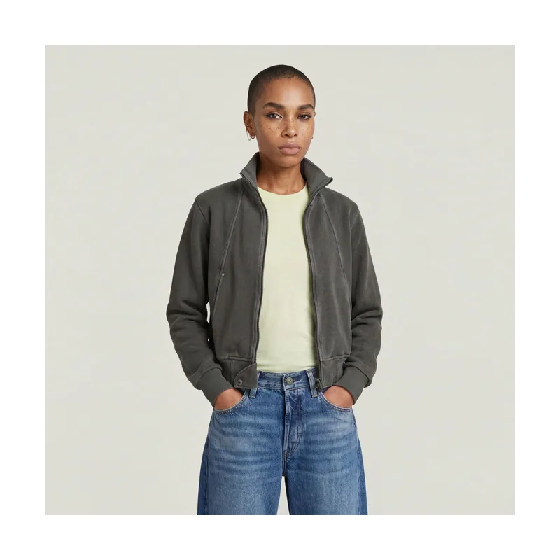Chaqueta sudadera Overdyed Slim Track - Negro - Mujer D26087-D688