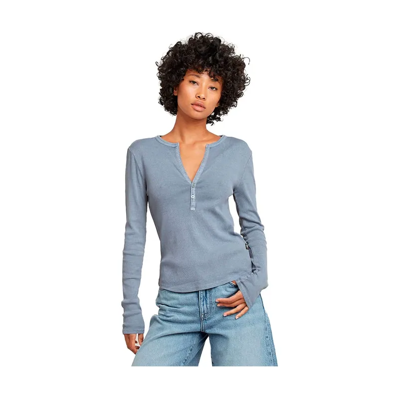 Top Deep V-Neck Slim - Azul claro - Mujer D26140-D968