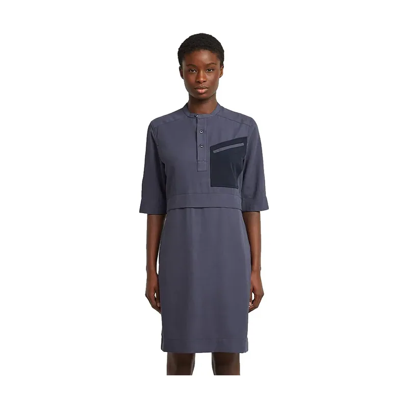 Vestido Camisero Half Placket - Azul oscuro - Mujer D26962-D522