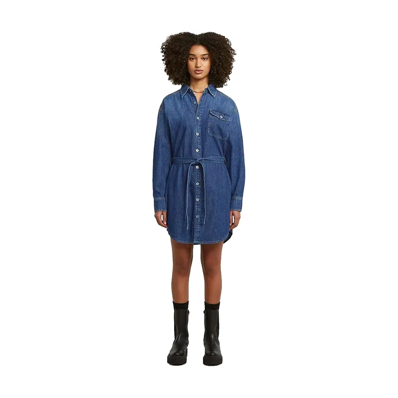 Vestido Belted Shirt - Azul oscuro - Mujer D26814-D252
