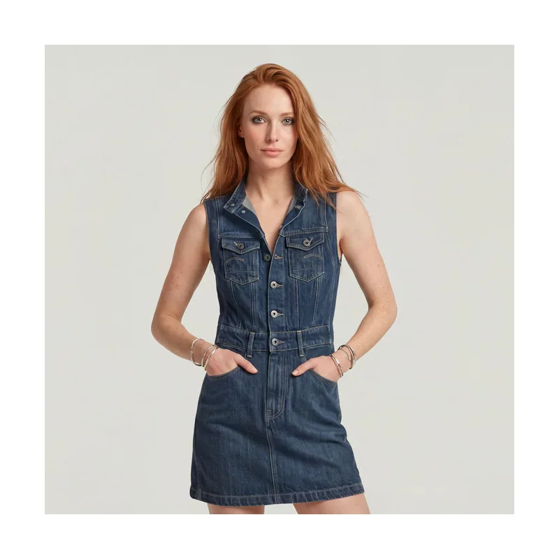 Vestido Moto Slim - Azul intermedio - Mujer D27698-D577