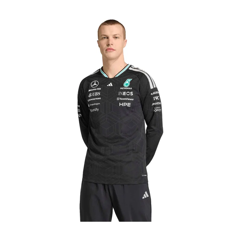Camiseta de manga larga Mercedes Mercedes AMG Petronas Authentic Team Driver - Negra