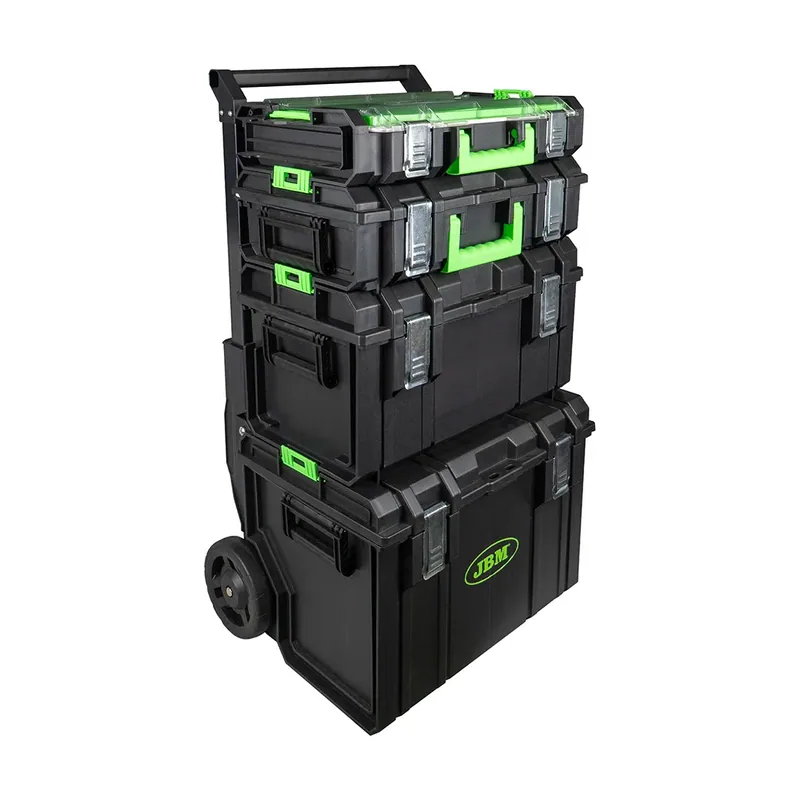 Carrito Modular Con 4 Cajas Apilables