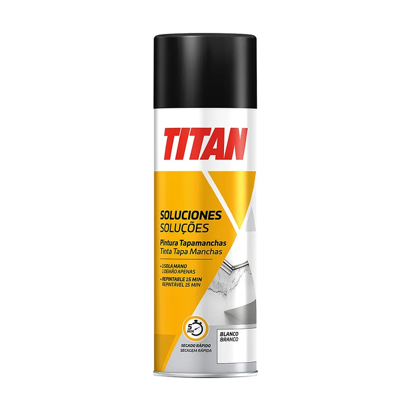 TITAN Soluciones Pintura TAPAMANCHAS Blanco Mate Spray 0,5L