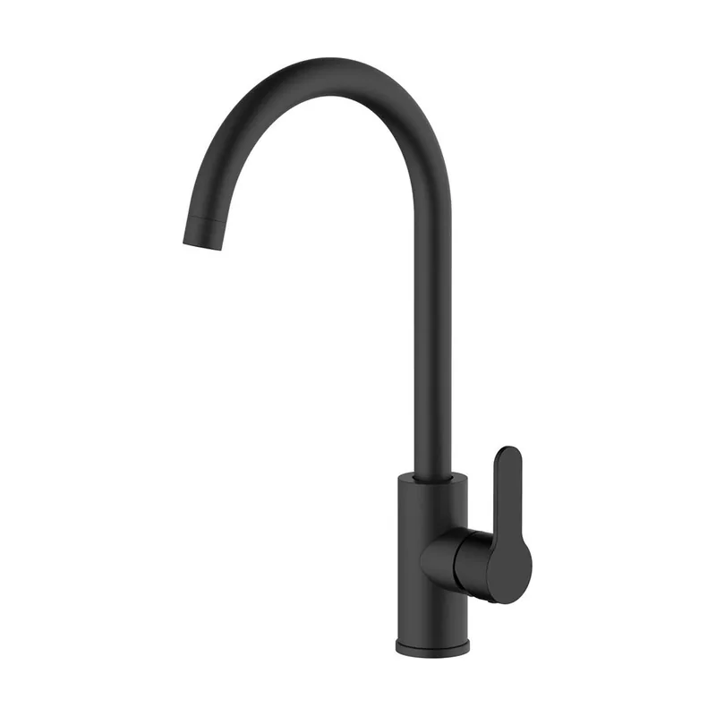 Grifo monomando de cocina caño alto negro mate serie miño