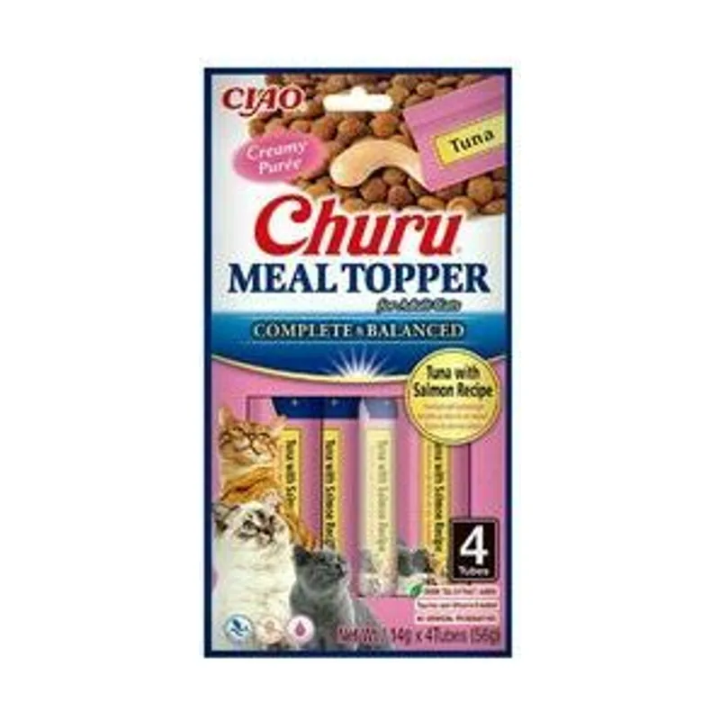Churu Cat Meal Topper Receta Atún y Salmón Puré 56g