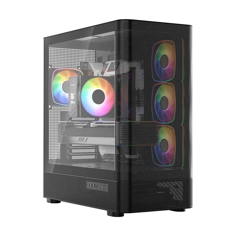 Caja de ordenador volcano aq300 argb midi negro