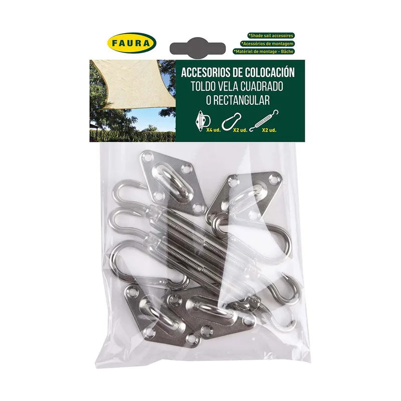 Accesorios de colocación para toldo vela cuadrado o rectangular
