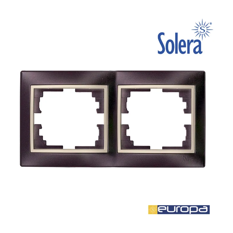 Marco Para 2 Elementos Horizontal Negro y Perla 154X81X10MM S.EUROPA