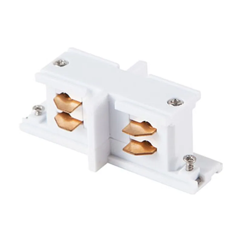 Conector en forma de "i" para carril de superficie line pro 4 hilos en aluminio blanco