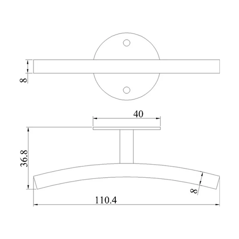 Guia para colgante desvio l.11xan.4,5xal.3,5cm niquel