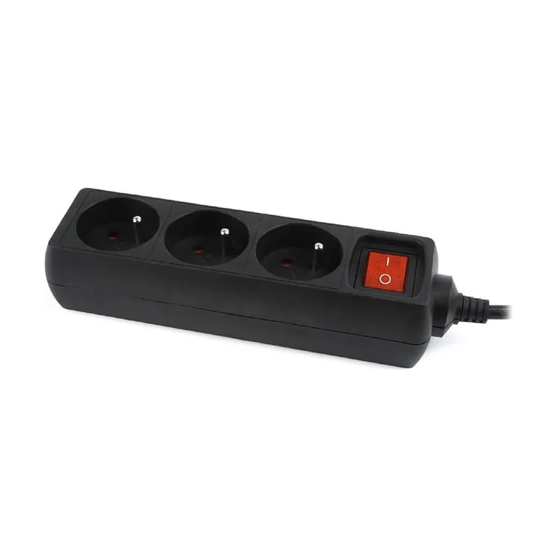 Gembird EG-PSU3F-01 limitador de tensión Negro 3 salidas AC 230 V 0,6 m