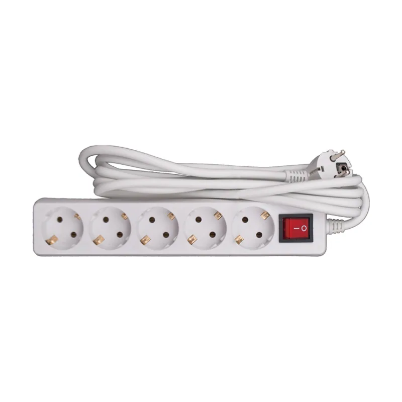 Base múltiple 5 tomas schuko con interruptor con cable 1,5 m