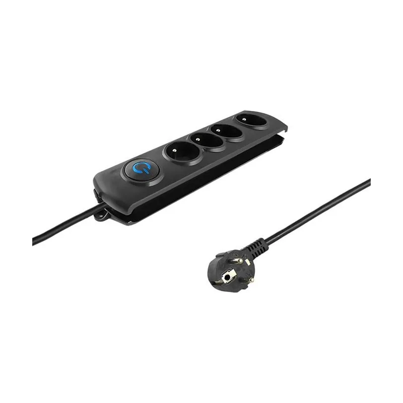 50104 limitador de tensión Negro 4 salidas AC 230 V 1,5 m