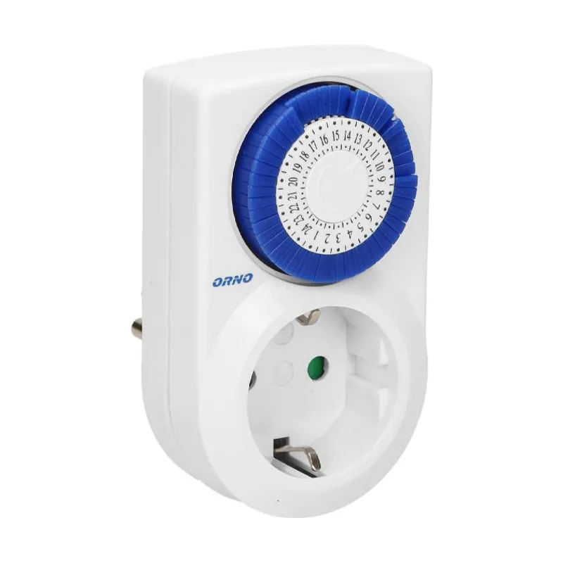 Enchufe schuko con 1 toma y con temporizador mecanico24h orpre427 gs