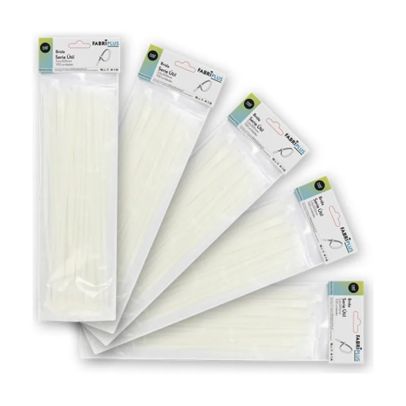 Bolsa 100 bridas util blancas 3,6x200mm. 100% nylon 66 resistentes y duraderas