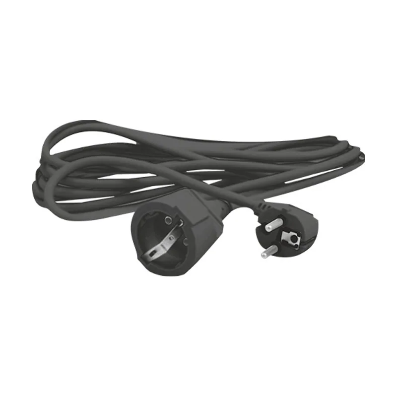 Silver Prolongador Electrico Schuko 4,8mm 16A 5 m NEGRO