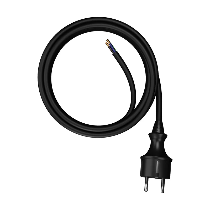 Cable con Enchufe DE 5 m 3 x 1,5 Negro H05VV-F