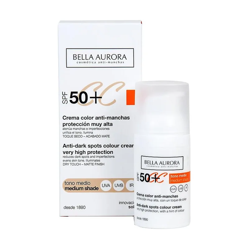 Bella Aurora CC Cream Antimanchas SPF50+ Tono Medio