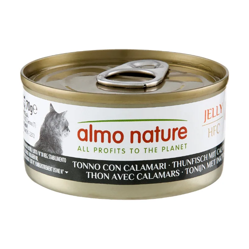 48 latas x 70 g HFC Atún y Calamares en Gelatina lata