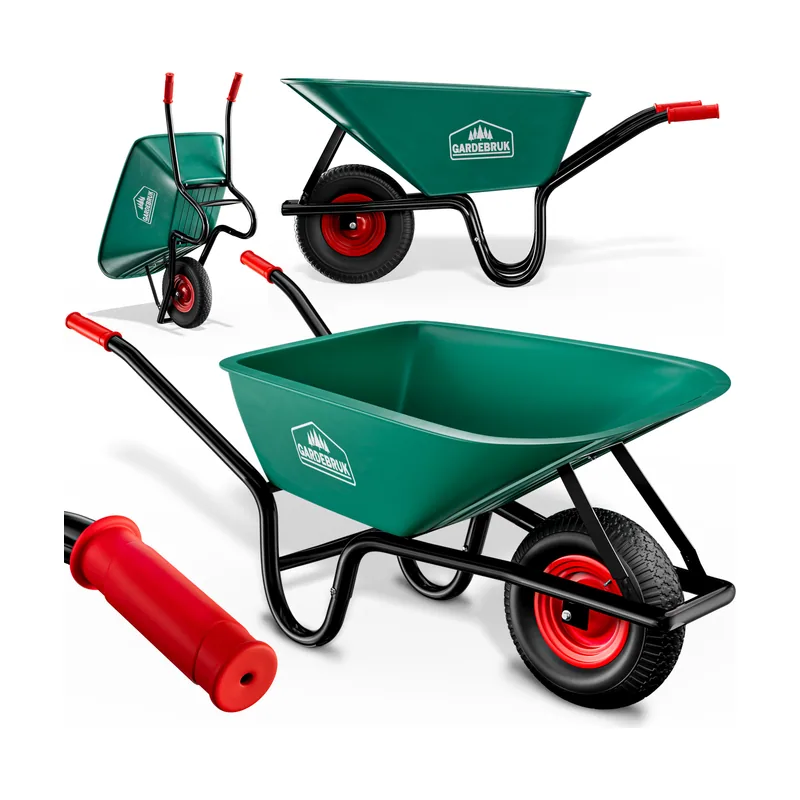 Carretilla jardín todoterreno polipropileno/acéro 250kg 100L