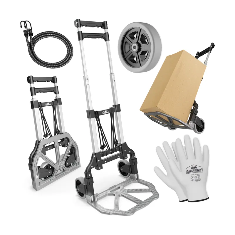 Carretilla para sacos aluminio plata/negro 80kg regulable en altura