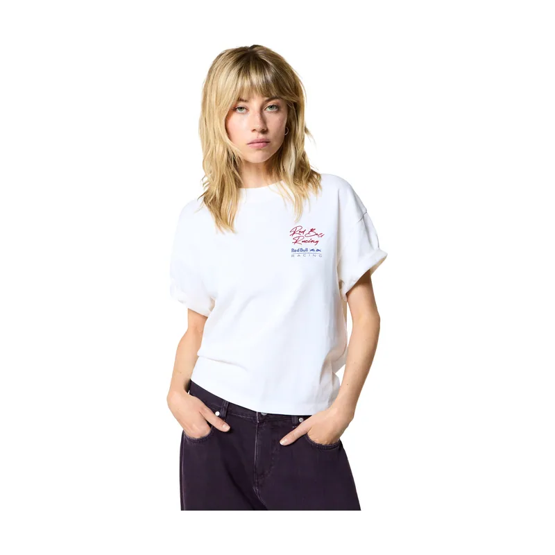 Camiseta de piloto Oracle Red Bull Racing Pepe Jeans para mujer - Blanca