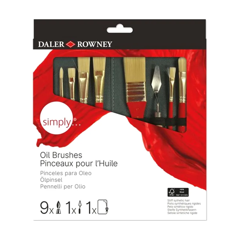 Simply Set Estuche con Cremallera 10 Pinceles Óleo