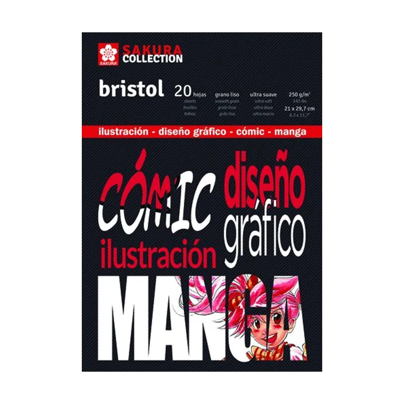 Bloc de dibujo comic y manga encolado liso a4