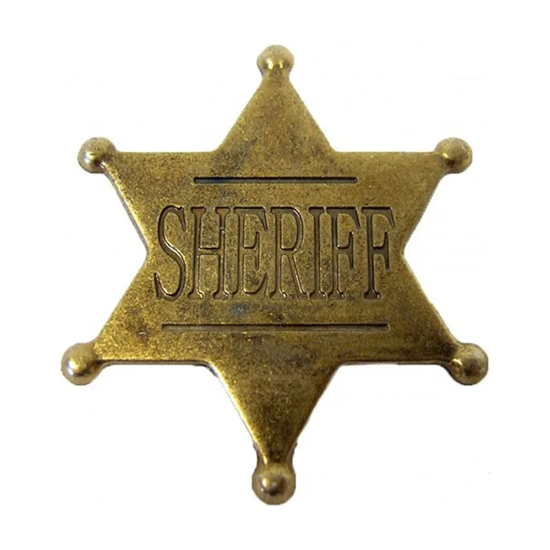Réplica de placa de Sheriff de 6 puntas fabricada en metal