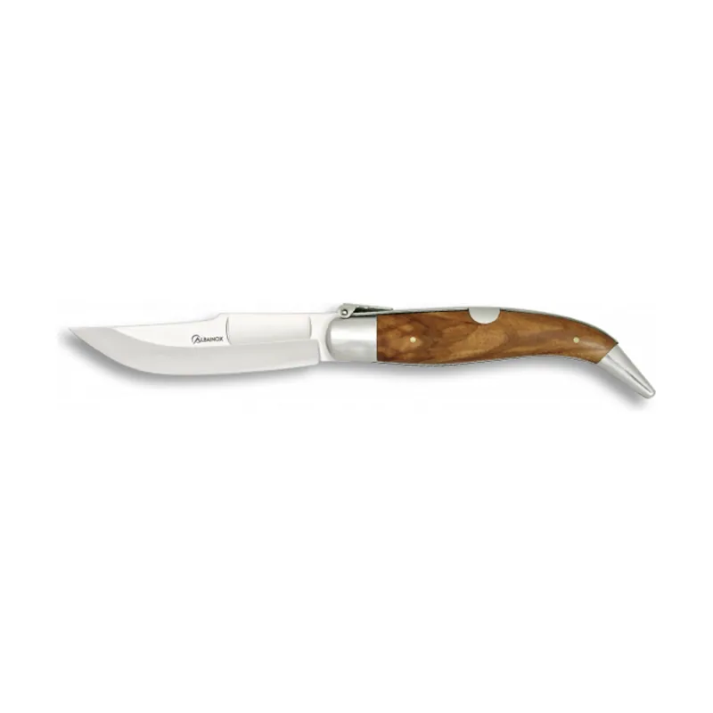 Navaja de Teja Nº 00 con Mango de Olivo y Hoja de Acero Inox de 7 cm