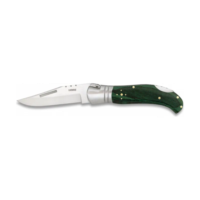 Navaja de Caza con mango Mikarta Verde y hoja de acero inox de 10 cm