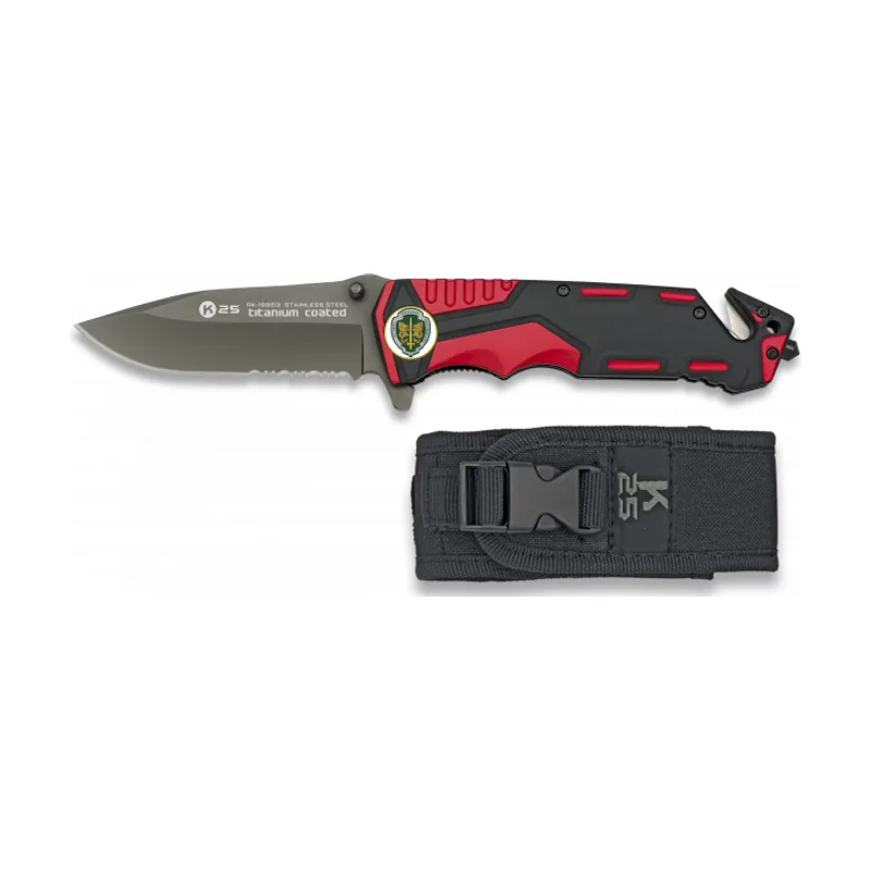 Navaja táctica K25 9,4 cm Rojo 19653GR1048
