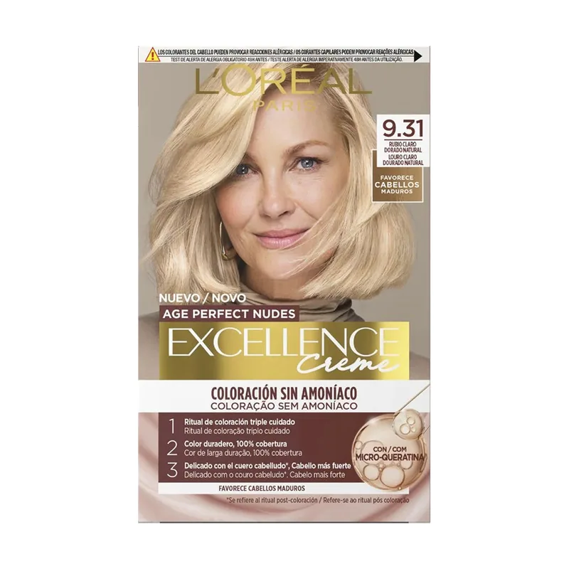 Excellence Creme Ammonia-Free Hair Color With Micro-Keratin 9.31-Light Blonde