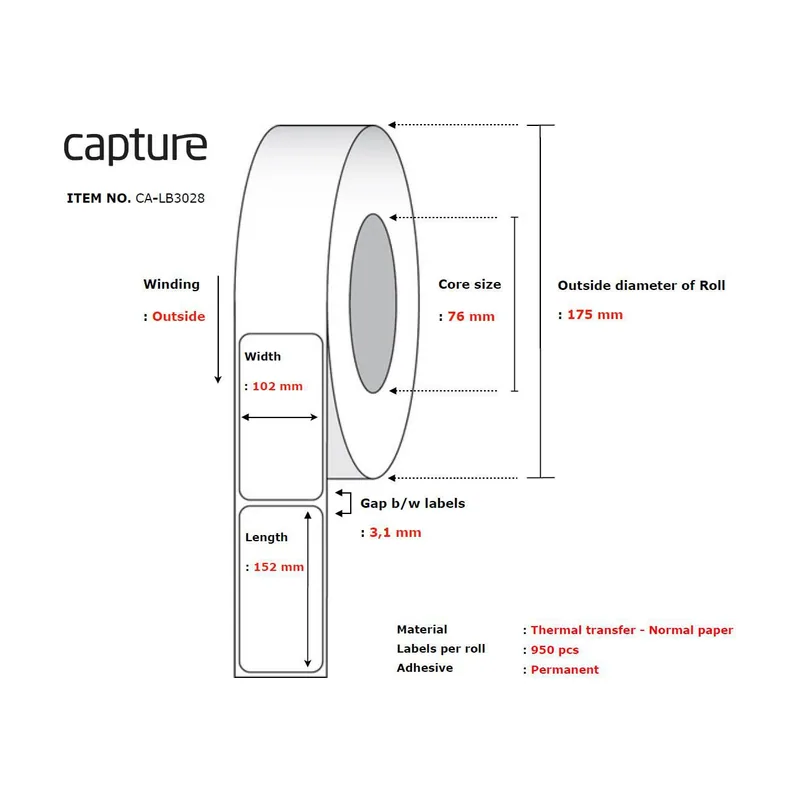 CA-LB3028 etiqueta