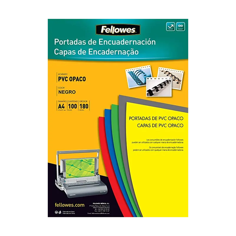 Pack de 100 portadas para encuadernar de pvc a4
