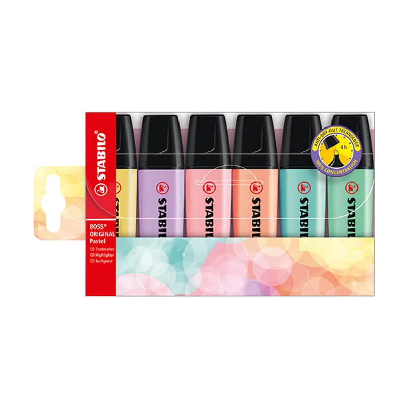 Boss Pastel marcador 6 piezas Punta de cincel Lila