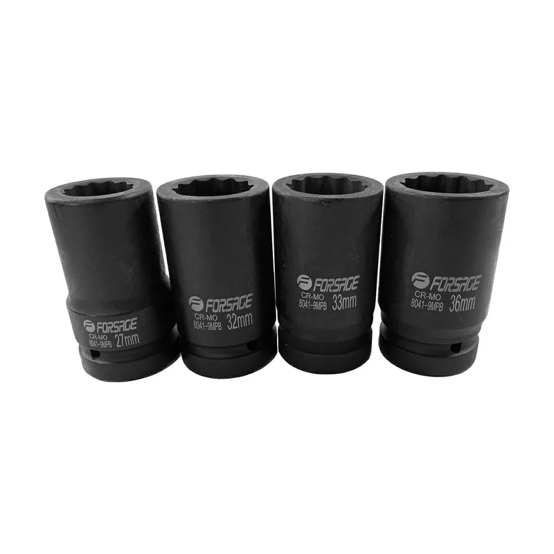 Juego de adaptadores de impacto profundos 1" 5 piezas 27-41mm 12 caras