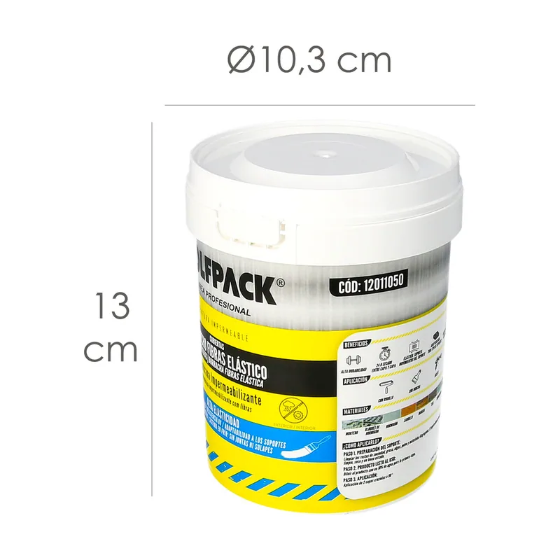 Pintura impermeabilizante con fibras para exteriores 750 ml Blanco