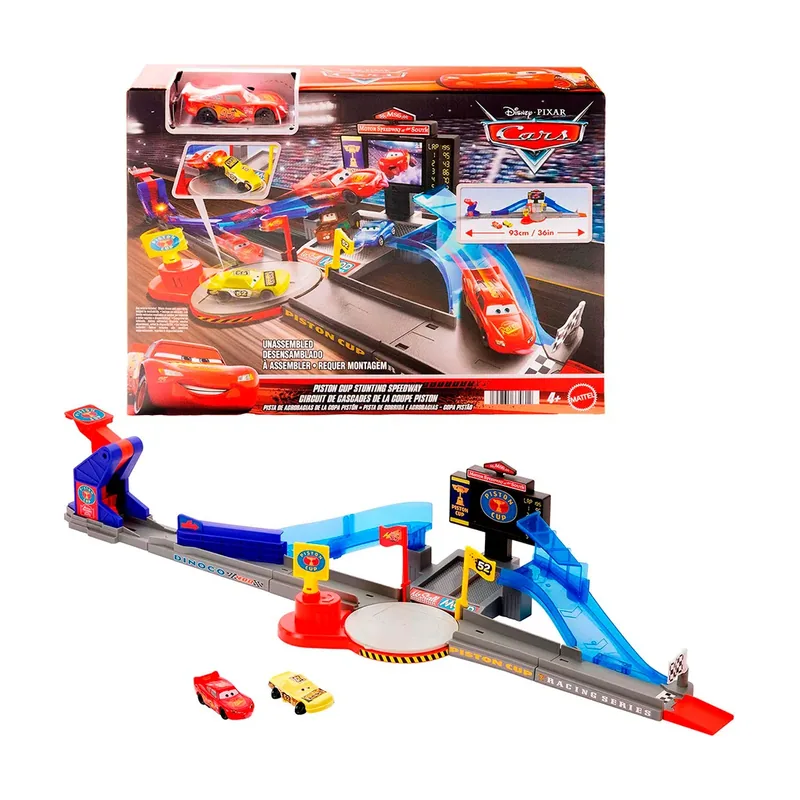 Disney Cars Circuito de Acrobacias Copa Pistón con Rayo McQueen