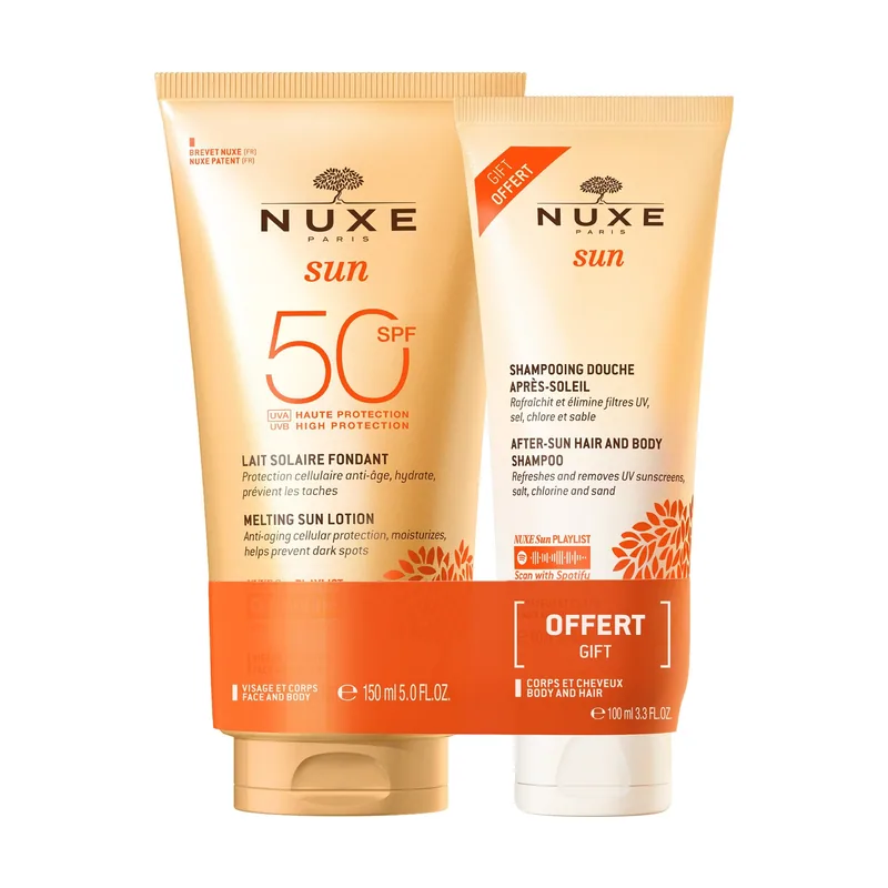 Nuxe Sun Leche Solar Fundente SPF 50+ Champú After Sun 100ml DE REGALO