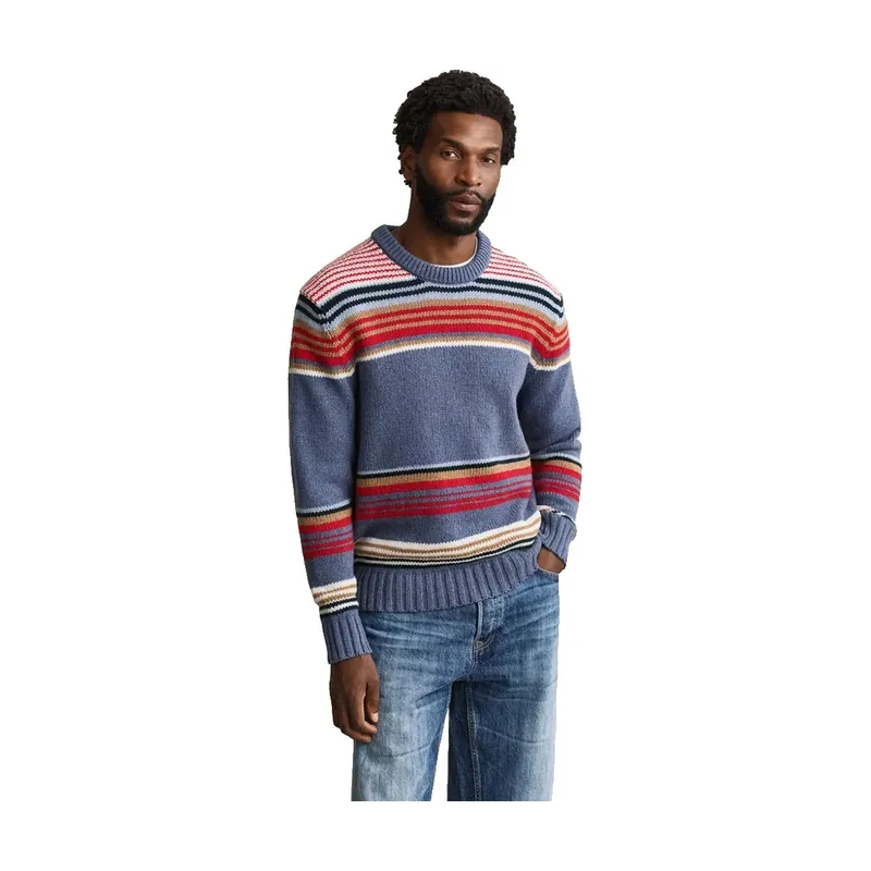 Jersey de cuello redondo multirayas 8040270