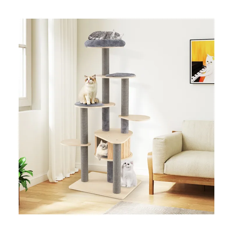 Árbol para Gatos de 172 cm con Perchero Acolchado Condo Alfombrillas
